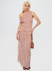 Surina Skirt Peach Check