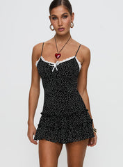 Yves Mini Dress Onyx Polka