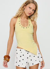 Duelle Stud Asymmetrical Top Yellow