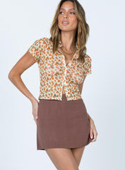 Selby Mini Skirt Brown Eco