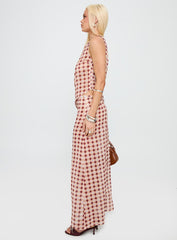 Surina Skirt Peach Check