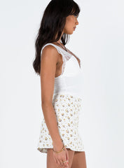 Selby Mini Skirt White / Yellow