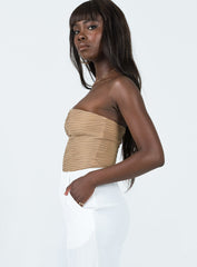 Makena Strapless Bodysuit Beige