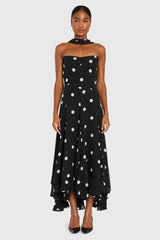 Monterey Dress With Scarf in Polka Dot