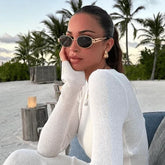 Vintage Oval Lightweight Sunglasses
