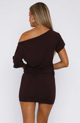 My Own Hero Mini Dress Chocolate