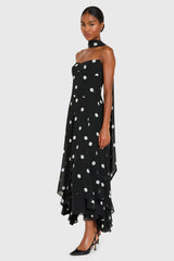 Monterey Dress With Scarf in Polka Dot