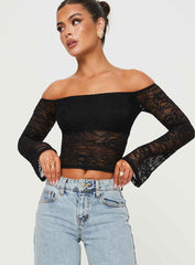 Charet Off The Shoulder Top Black