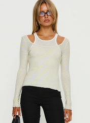 Ceyla Layered Long Sleeve Top White / Stripe