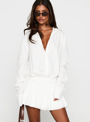 Girls Girls Girls Long Sleeve Mini Dress White