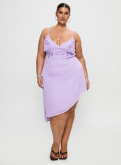 Secret Gardens Asymmetrical Midi Dress Purple Curve