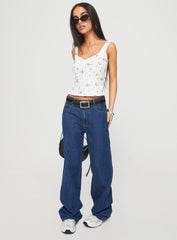 Rehna Top White Floral
