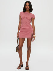 Crystal Clear Mesh Top Pink