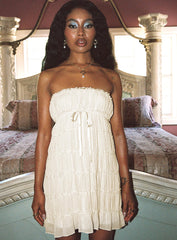 Opalette Strapless Mini Dress Cream