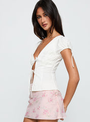 Incomparable Pleated Bust Top White