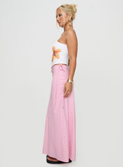Fluttering Maxi Skirt Pink Stripe
