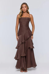 Peachy Glow Maxi Dress Brown