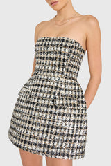 Strapless Bethany Romper in Winslet Tweed
