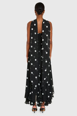 Monterey Dress With Scarf in Polka Dot